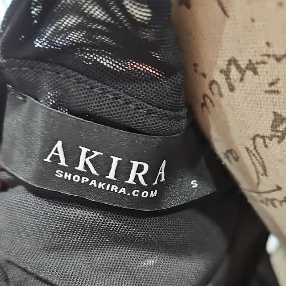 AKIRA Black Structured Mesh Detail Dressy Top - Picture 6 of 6